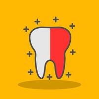 Tooth Filled Shadow Icon vector