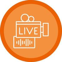 Live Stream Line Multi Circle Icon vector