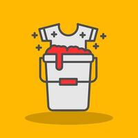 Bucket Filled Shadow Icon vector