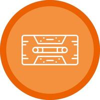 Cassette Tape Line Multi Circle Icon vector