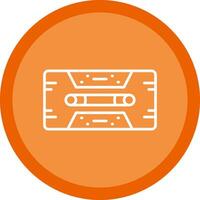 Cassette Tape Line Multi Circle Icon vector