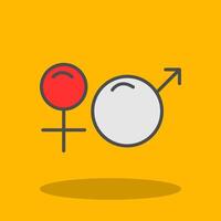 Gender Sign Filled Shadow Icon vector