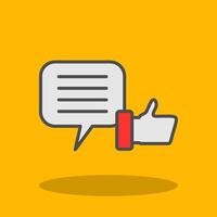 Feed Back Filled Shadow Icon vector