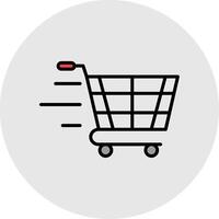 Cart Line Filled Light Icon vector