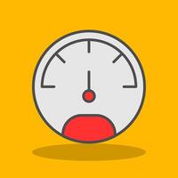 Speedo Meter Filled Shadow Icon vector