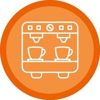 Coffee Machine Line Multi Circle Icon vector