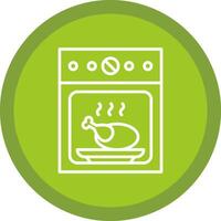 Oven Line Multi Circle Icon vector