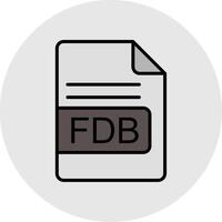 FDB File Format Line Filled Light Icon vector