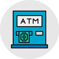 Atm Machine Line Filled Light Icon vector