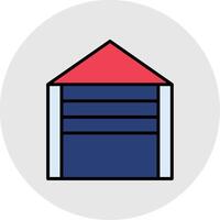 Garage Line Filled Light Icon vector