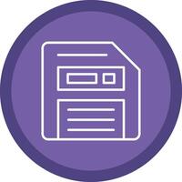 Floppy Disk Line Multi Circle Icon vector