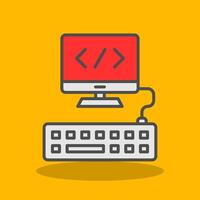 Web Programming Filled Shadow Icon vector