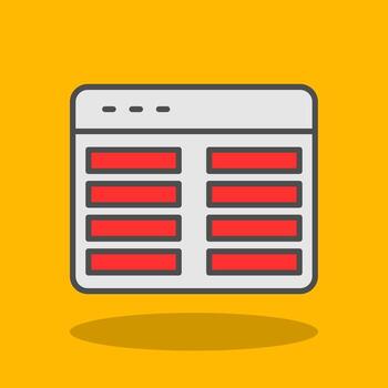 Web Programming Filled Shadow Icon vector