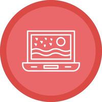 Laptop Line Multi Circle Icon vector