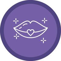 Lips Line Multi Circle Icon vector