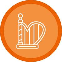 Harp Line Multi Circle Icon vector