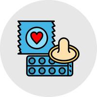 Condom Line Filled Light Icon vector