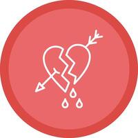 Broken Heart Line Multi Circle Icon vector