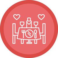 Wedding Dinner Line Multi Circle Icon vector