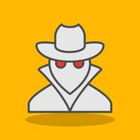 Spy Filled Shadow Icon vector