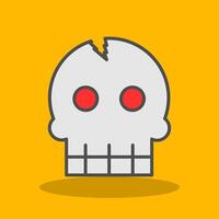 Skull Filled Shadow Icon vector