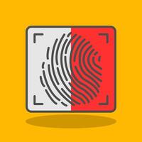 Fingerprint Filled Shadow Icon vector