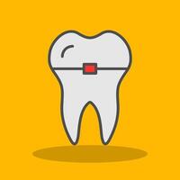 Braces Filled Shadow Icon vector