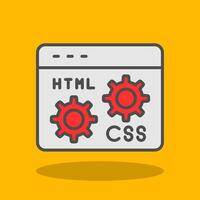 Web Development Filled Shadow Icon vector