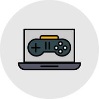 juego desarrollo línea lleno ligero icono vector