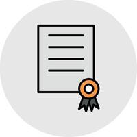 Certficate Line Filled Light Icon vector