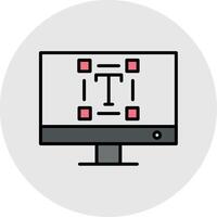 Typography Line Filled Light Icon vector