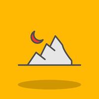 Mountain Filled Shadow Icon vector