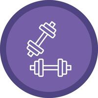 dumbell línea multi circulo icono vector