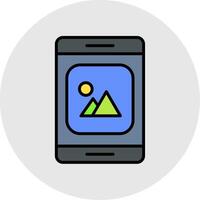 Mobile App Line Filled Light Icon vector