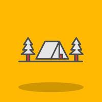 Camp Filled Shadow Icon vector