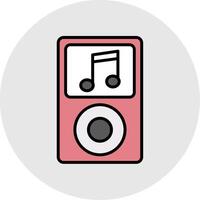 música jugador línea lleno ligero icono vector