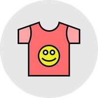 t camisa línea lleno ligero icono vector