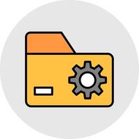 Folder Management Line Filled Light Icon vector