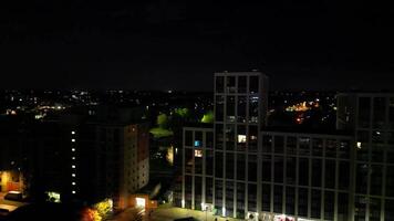 Antenne Aussicht von beleuchtet zentral Leicester Stadt von England vereinigt Königreich. April 26., 2024 video