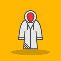 Raincoat Filled Shadow Icon vector