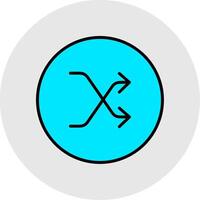 Shuffle Line Filled Light Icon vector