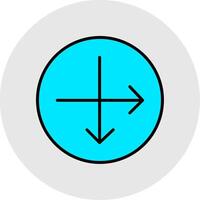 Intersect Line Filled Light Icon vector