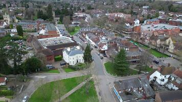 Alto ângulo Visão do harpenden Cidade do Inglaterra Reino Unido. marcha 16, 2024 video