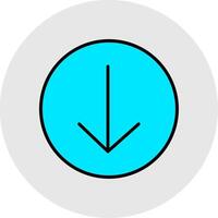 Down Arrow Line Filled Light Icon vector