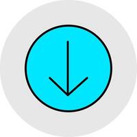 Down Arrow Line Filled Light Icon vector