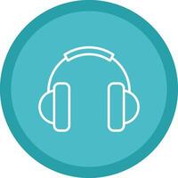 Headphone Line Multi Circle Icon vector