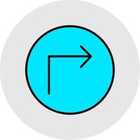 Turn Line Filled Light Icon vector