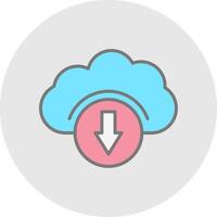 nube servicios línea lleno ligero icono vector