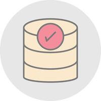 Database Line Filled Light Icon vector
