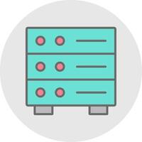 Database Center Line Filled Light Icon vector